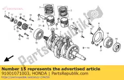 Here you can order the bearing, radial ball, 6305 (nachi) from Honda, with part number 91001071003: