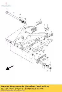 Suzuki 6121147H00 eixo, rr swgarm - Lado inferior