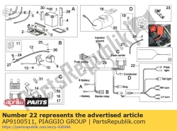 Aprilia AP9100511, Achterlicht kabelboom., OEM: Aprilia AP9100511