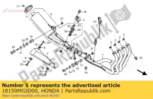 honda 18150MGJD00 pijp comp., ex. - Onderkant