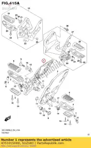 Suzuki 4351015H00 bracket comp,fr - Bottom side