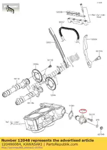 kawasaki 120480084 conjunto tensor ex300adf - Lado inferior