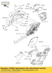 Qui puoi ordinare staffa, lampada frontale er650ecf da Kawasaki , con numero parte 110560794: