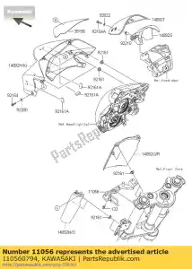 kawasaki 110560794 staffa, lampada frontale er650ecf - Il fondo