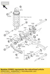 Here you can order the bolt,suspension rod from Kawasaki, with part number 920021661: