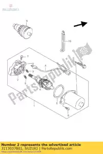 Suzuki 3113037B01 support, brosse - La partie au fond