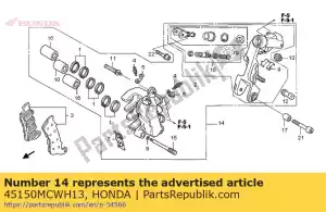 honda 45150MCWH13 caliper sub assy., l. fr. - Bottom side