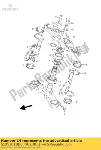 Suzuki 5135301DD0 parafuso, superior - Lado inferior