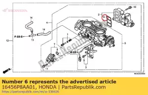 Honda 16456P8AA01 pakking, roterende luchtregeling - Onderkant