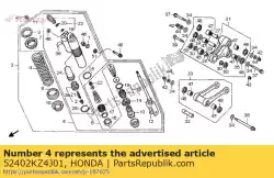 veer, rr kussen van Honda, met onderdeel nummer 52402KZ4J01, bestel je hier online: