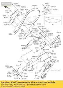 kawasaki 350630538 quedarse, deflector, lh vn1700c9f - Lado inferior