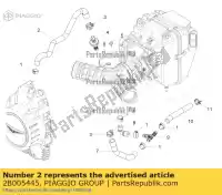 2B005445, Piaggio Group, tubo de soplado moto-guzzi zgukwa00 zgukwa00, zgukwc00 zgukwb00 zgukwp01 zgukwu00 zgukwua0 zgukya00 zgukya00, zgukye00 zgukyb00 zgukyua0 zgukyub0 850 2019 2020 2021 2022, Nuevo