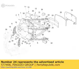 Piaggio Group 577468 solapa - Lado inferior