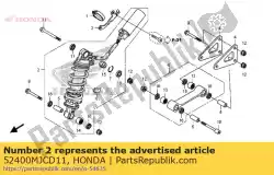 kussen, achter van Honda, met onderdeel nummer 52400MJCD11, bestel je hier online: