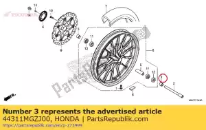 Honda 44311MGZJ00 col, fr. côté roue - La partie au fond