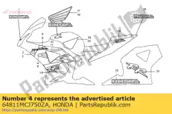 Aquí puede pedir raya a, r. Capucha inferior * tipo1 * (tipo1) de Honda , con el número de pieza 64811MCJ750ZA: