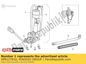 aprilia AP8127816 brandstofpomp cpl. - Onderkant