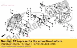 Aqui você pode pedir o parafuso, flange, 6x28 em Honda , com o número da peça 90016GHB680: