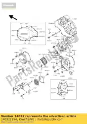 Qui puoi ordinare coperchio frizione zx1000-a1 da Kawasaki , con numero parte 140321194: