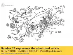Ici, vous pouvez commander le assiette auprès de Piaggio Group , avec le numéro de pièce GU17750400: