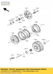 Here you can order the rod-push from Kawasaki, with part number 131161171: