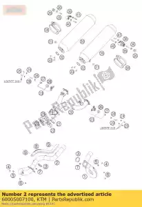 ktm 60005007100 tubo de escape delantero 05 - Lado inferior