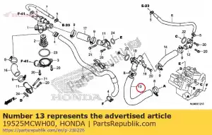 honda 19525MCWH00 hose a, water - Bottom side