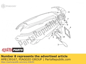 aprilia AP8139167 asa pasajero viol.malva - Lado inferior