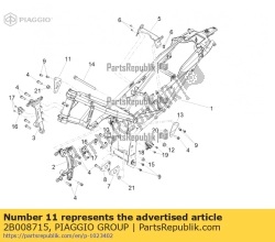 Aprilia 2B008715, Eng. verbindungsplatte li, OEM: Aprilia 2B008715