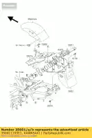 350011193E1, Kawasaki, fender-assy-front, c.l.bl kawasaki er 500 5, Nuevo