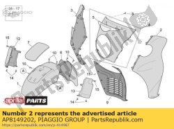 Aprilia AP8149202, Carenatura anteriore. grigio, OEM: Aprilia AP8149202