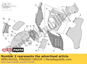 Piaggio Group AP8149202 lh front fairing. grey - Bottom side