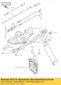 Kawasaki 921730245 clamp,throttle cable - Bottom side