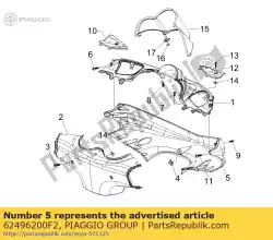 Here you can order the front handlebars cover from Piaggio Group, with part number 62496200F2: