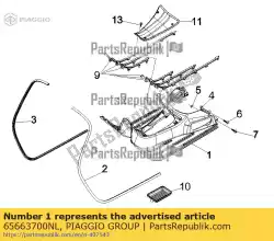 Here you can order the footrest from Piaggio Group, with part number 65663700NL: