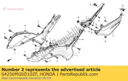 Aqui você pode pedir o conjunto de capa, r. Abrigo lateral em Honda , com o número da peça 64250MGSD10ZF: