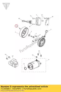 triumph T1300807 key, woodruff - Bottom side