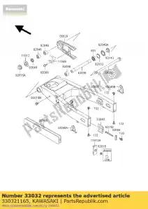 Kawasaki 330321165 bras oscillant - La partie au fond