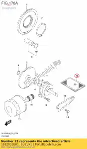 suzuki 1652032E01 colador, aceite de motor - Lado inferior