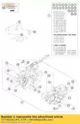 motorhuis cpl. Van KTM, met onderdeel nummer 77730000144, bestel je hier online:
