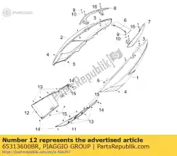 Ici, vous pouvez commander le spoiler droit auprès de Piaggio Group , avec le numéro de pièce 65313600BR: