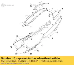 Piaggio Group 65313600BR spoiler droit - La partie au fond