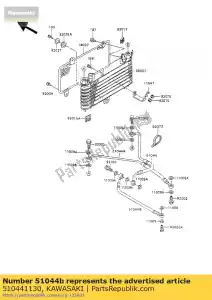 Kawasaki 510441130 buis-assy - Onderkant