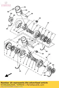 Yamaha 933062062600 bearing (5f7) - Bottom side