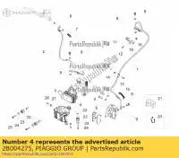 2B004275, Piaggio Group, suporte aprilia zd4kta zd4kta00 zd4ktb00 zd4kxa00 zd4kxb00 zd4kxja0 zd4kxja0, zd4kxa zd4kxjb0 125 2018 2019 2020 2021 2022, Novo