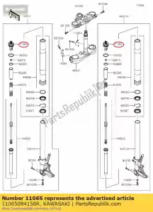 kawasaki 11065084158R gorra, plata zx1400jgf - Lado inferior