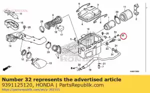 Honda 9391125120 parafuso, rosqueamento, 5x10 (po) - Lado inferior