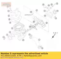 45130005100A, KTM, cylinder 50 lc a 2002 ktm sx supermoto pro junior lc europe senior usa australia h 50 60014 60034, Nowy