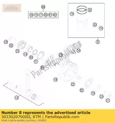 Aquí puede pedir pistón ii cpl. 125 09 de KTM , con el número de pieza 50330207000II: