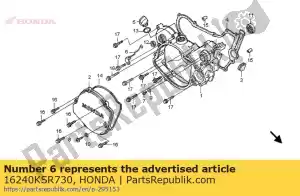 Honda 16240KSR730 clamper comp., purgeur d'air t - La partie au fond